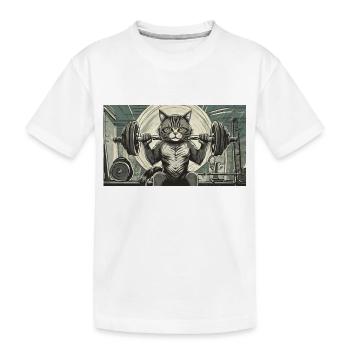 Wortspiel mehrdeutiger deutscher Ausdruck - Muskelkater - Kinder Premium Bio T-Shirt - Weiß - Vorne