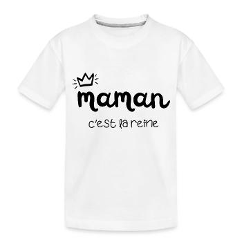 Mom is the queen - Kids' Premium Organic T-Shirt - white - Front