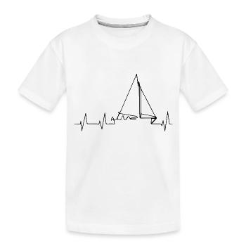 Segelboot Heartbeat Segelboot Segelboot - Kinder Premium Bio T-Shirt - Weiß - Vorne