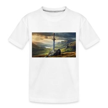 wunderschöne mythische Orte – Excalibur King Artus - Kinder Premium Bio T-Shirt - Weiß - Vorne