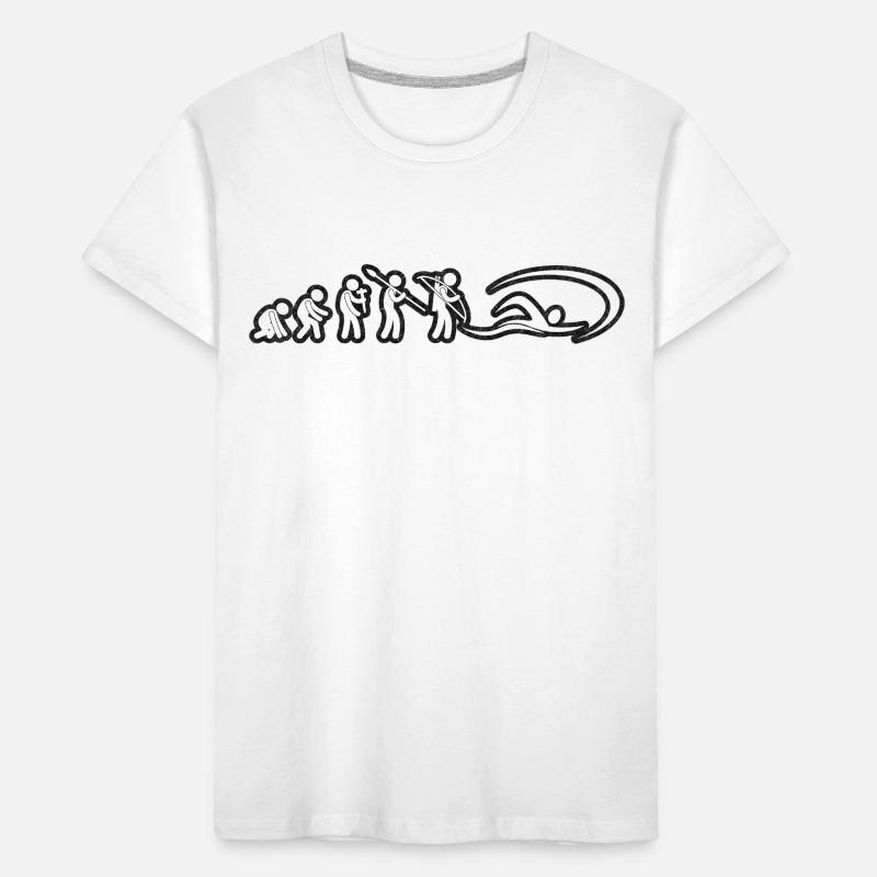 Evolution Swimmer White Grunge Kids' Premium Organic T-Shirt