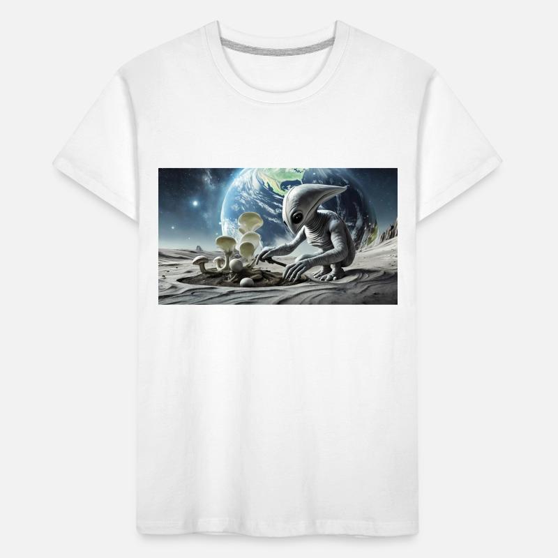 extraterrestre gris à la surface de la lune – collection de lune T-shirt bio Premium Enfant