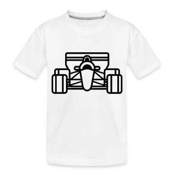 F1-Rennwagen - Kinder Premium Bio T-Shirt - Weiß - Vorne