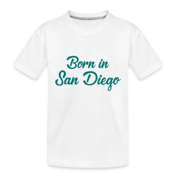 Né à San Diego - Californie - États-Unis - Amérique - T-shirt bio Premium Enfant - blanc - Devant