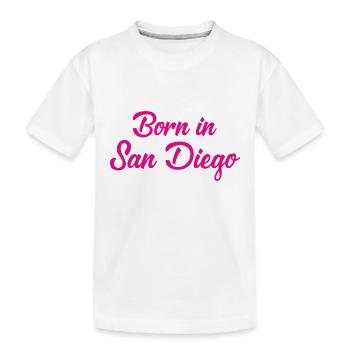 Né à San Diego - Californie - États-Unis - Amérique - T-shirt bio Premium Enfant - blanc - Devant