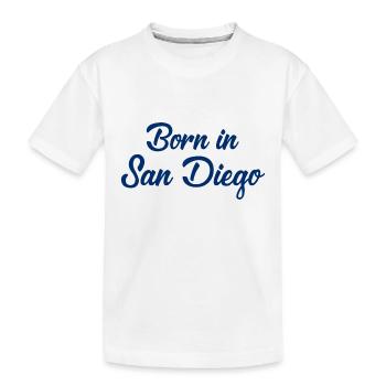 Né à San Diego - Californie - États-Unis - Amérique - T-shirt bio Premium Enfant - blanc - Devant