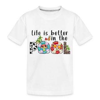 sommer see natur flora kunst pool meer strand liebe - Kinder Premium Bio T-Shirt - Weiß - Vorne
