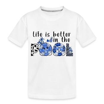 sommer see natur flora kunst pool meer strand liebe - Kinder Premium Bio T-Shirt - Weiß - Vorne