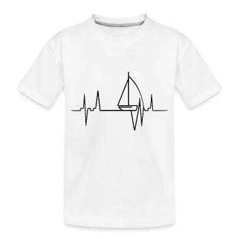 Segelboot Heartbeat Segelboot - Kinder Premium Bio T-Shirt - Weiß - Vorne