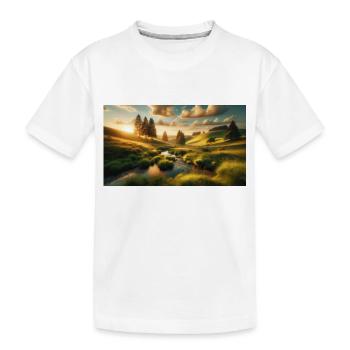 Landscape - Kids' Premium Organic T-Shirt - white - Front