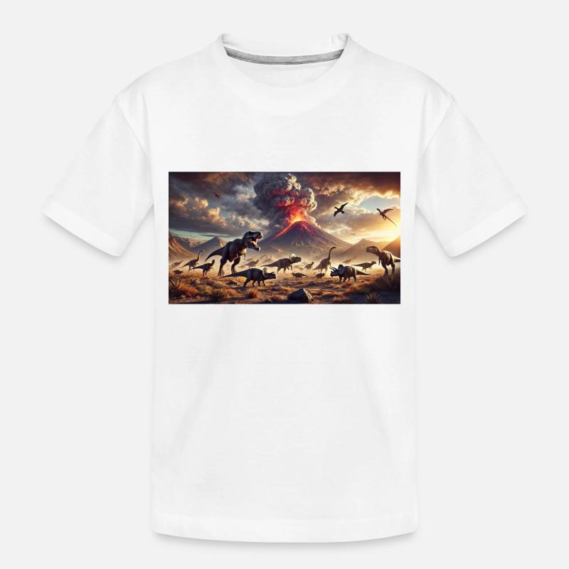 DinoFashion - Kinder Premium Bio T-Shirt - Weiß