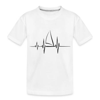 Segelboot Heartbeat Segelboot - Kinder Premium Bio T-Shirt - Weiß - Vorne