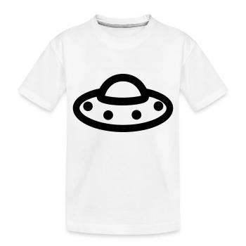 fliegende Untertasse - Kinder Premium Bio T-Shirt - Weiß - Vorne