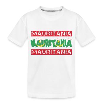 Mauritanie Texte Drapeau - T-shirt bio Premium Enfant - blanc - Devant