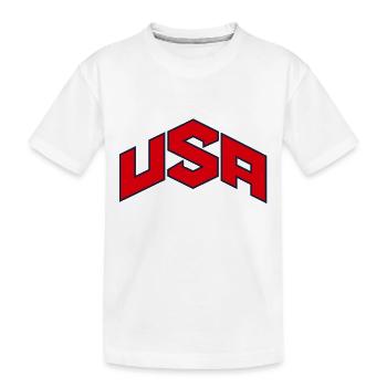 USA - Kids' Premium Organic T-Shirt - white - Front