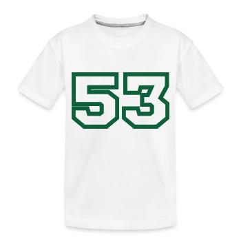 Startnummer 53 Green Sport - Kinder Premium Bio T-Shirt - Weiß - Vorne