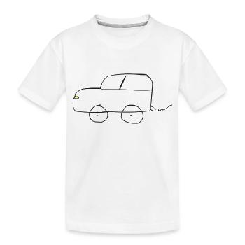 Voiture tirée - T-shirt bio Premium Enfant - blanc - Devant