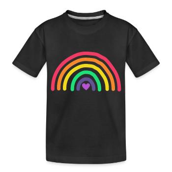 Rainbow Glitter - Kids' Premium Organic T-Shirt - black - Front