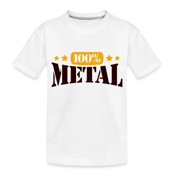 100% Heavy Metal Musique Timbre Texte Logo - T-shirt bio Premium Enfant - blanc - Devant