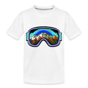 Lunettes de ski Montagnes Ski Coloré - T-shirt bio Premium Enfant - blanc - Devant