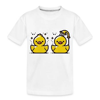 Quietscheenten Badeenten - Kinder Premium Bio T-Shirt - Weiß - Vorne