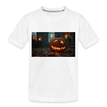 Pumpkin In A Haunted House - Kids' Premium Organic T-Shirt - white - Front