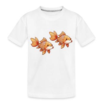 Goldfische Comic - Kinder Premium Bio T-Shirt - Weiß - Vorne