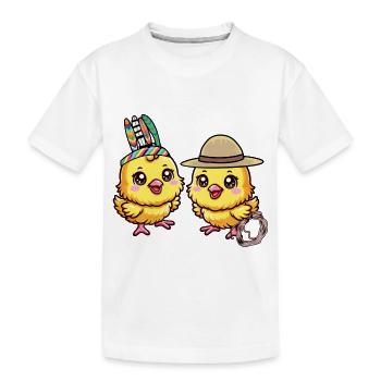 Wilder Westen Western Küken Hühner Huhn - Kinder Premium Bio T-Shirt - Weiß - Vorne