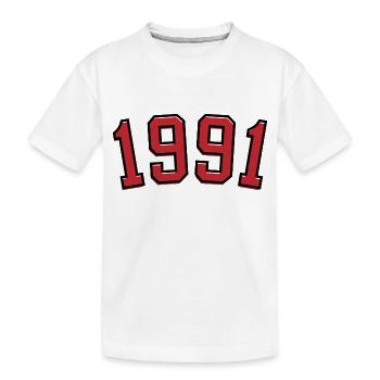 Sport year of birth 1991 - Kids' Premium Organic T-Shirt - white - Front
