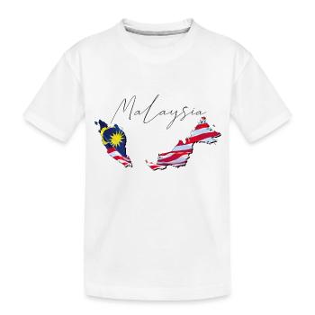 Drapeau de la Malaisie sur la carte de la Malaisie FR - T-shirt bio Premium Enfant - blanc - Devant