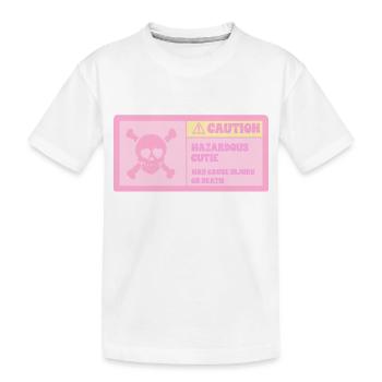 Beware, cute girl - Kids' Premium Organic T-Shirt - white - Front
