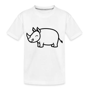 Nashorn - Kinder Premium Bio T-Shirt - Weiß - Vorne