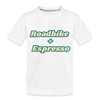 Roadbike + Espresso - Kinder Premium Bio T-Shirt - Weiß - Vorne