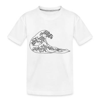 La Grande Vague au large de Kanagawa Lineart - T-shirt bio Premium Enfant - blanc - Devant