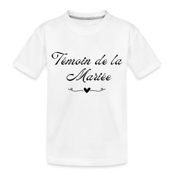 Témoin de La mariée cœur - T-shirt bio Premium Enfant - blanc - Devant