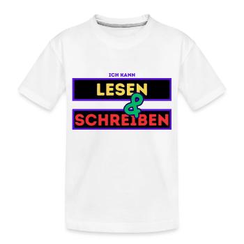 Read and write - Kids' Premium Organic T-Shirt - white - Front