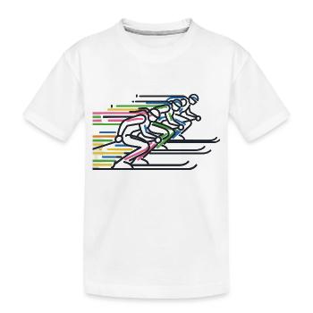 Ski Ski Sports d'hiver Coloré - T-shirt bio Premium Enfant - blanc - Devant