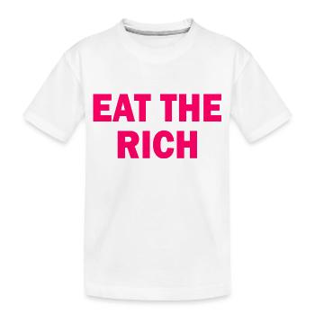Eat the rich - Kinder Premium Bio T-Shirt - Weiß - Vorne