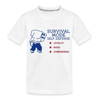 Survival Mode Self-Defense - Kids' Premium Organic T-Shirt - white - Front