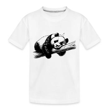 Tired Panda - Kids' Premium Organic T-Shirt - white - Front