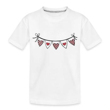 Herzgirlande Herzen - Kinder Premium Bio T-Shirt - Weiß - Vorne