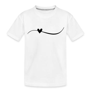 Ligne avec cœur - T-shirt bio Premium Enfant - blanc - Devant