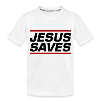 Jesus Saves Bible Verse - Kids' Premium Organic T-Shirt - white - Front