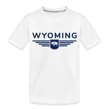 Wyoming Fan Shirt – Wild & Frei - Kinder Premium Bio T-Shirt - Weiß - Vorne