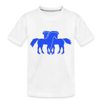 2 Chevaux Équipe Poney Poulain Couple Amoureux Amis - T-shirt bio Premium Enfant - blanc - Devant