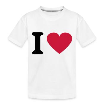 I Herz - Kinder Premium Bio T-Shirt - Weiß - Vorne