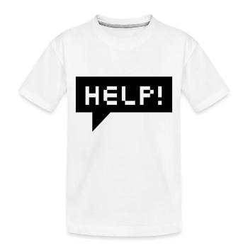 help bubble (b, 1c) - Kids' Premium Organic T-Shirt - white - Front