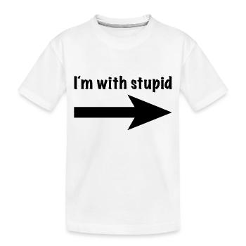 I´m with stupid - Kids' Premium Organic T-Shirt - white - Front