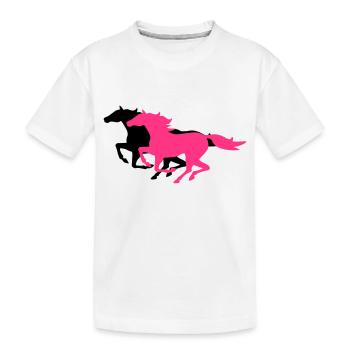 chevaux au galop - T-shirt bio Premium Enfant - blanc - Devant