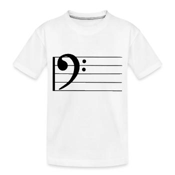 bass - Notenschlüssel - Kinder Premium Bio T-Shirt - Weiß - Vorne